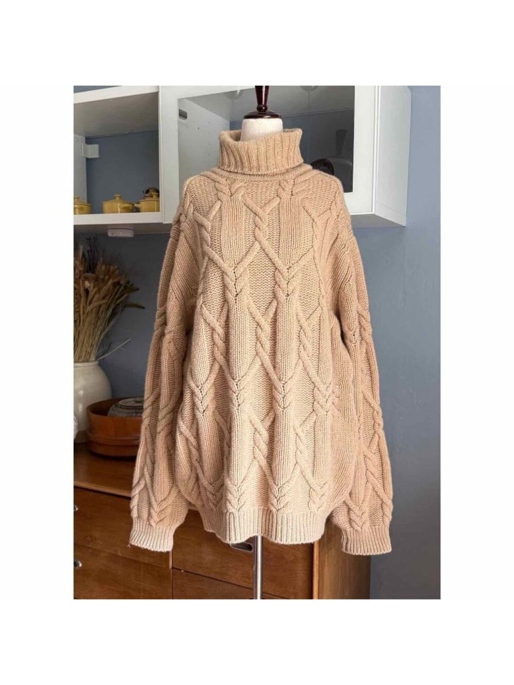 Cable Car Clothiers Scott & Charters Lambswool Cable Knit Sweater Scotland Sz L